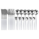 Talher Aço Negro Premium Feito à Mão 24pcs